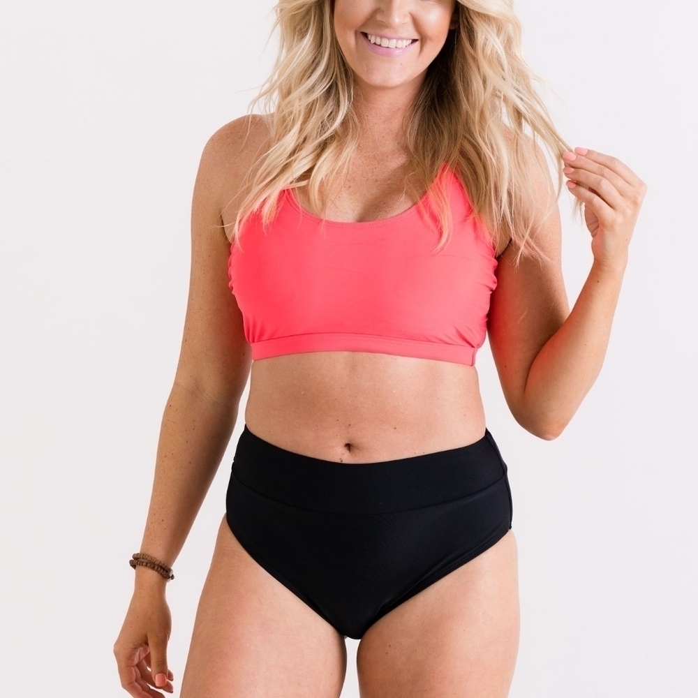 NWT Athletic Sports Bralette Bikini and Midrise Swim Set